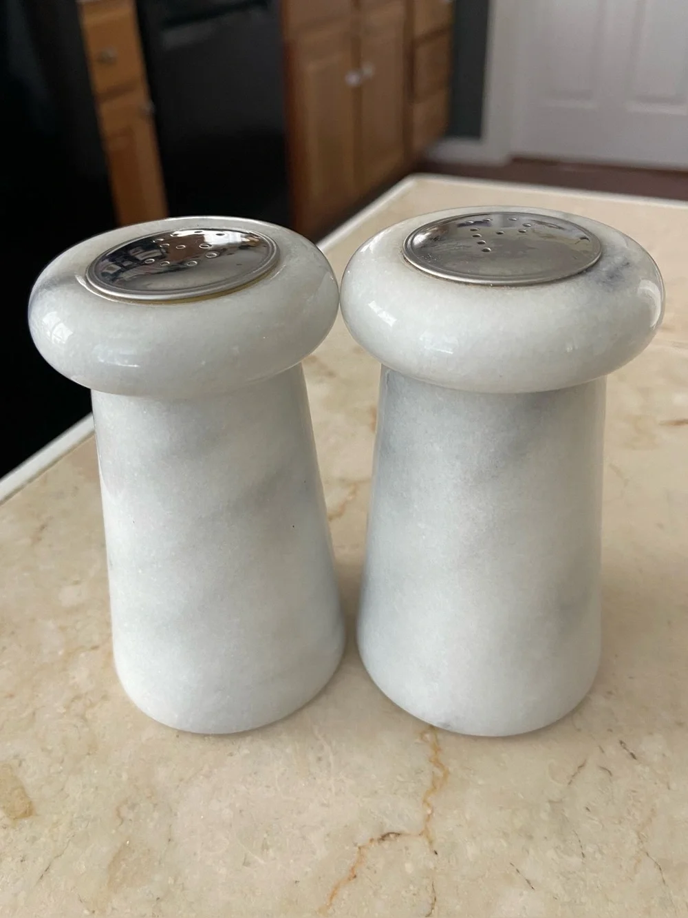 Vintage MCM Marble Salt & Pepper Shakers